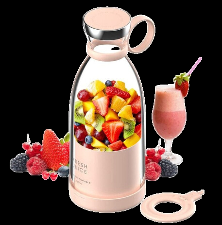 Kompakt Bärbar Smoothie Mixer med Fruktbehållare och Dricklock
