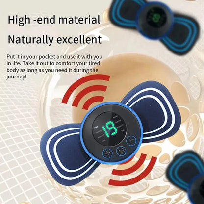Bärbar Elektrisk Nackmassager | Med Pad &amp; Fjärrkontroll för riktad avslappning