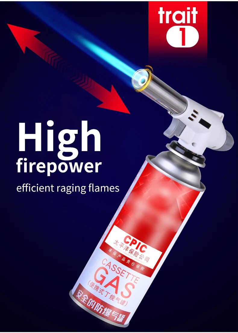 Carvallo Flammix Pro | Kraftfull flamma | För utomhusmatlagning & camping | Metall silver