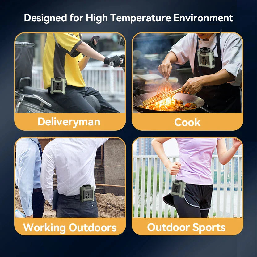 Royaleva 6000mAh Utomhus Bärbar Midje Fläkt för Kall Luft