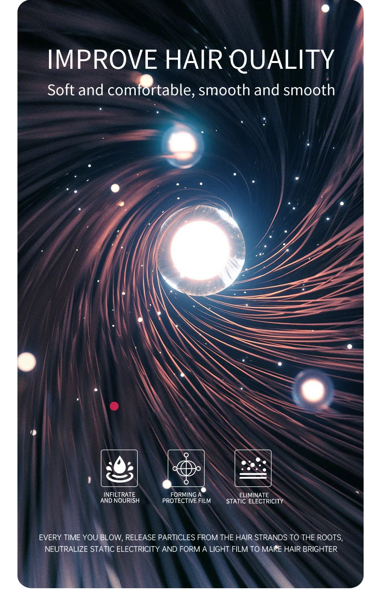 Carvallo Pro 2400 Hårtork 2400W | Ionteknologi | Ljuskälla & Kall luft | Lätt & Ergonomisk