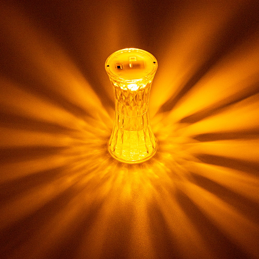 CrystalLuxe - Kristallbordslampa med Diamantslipning och LED-belysning