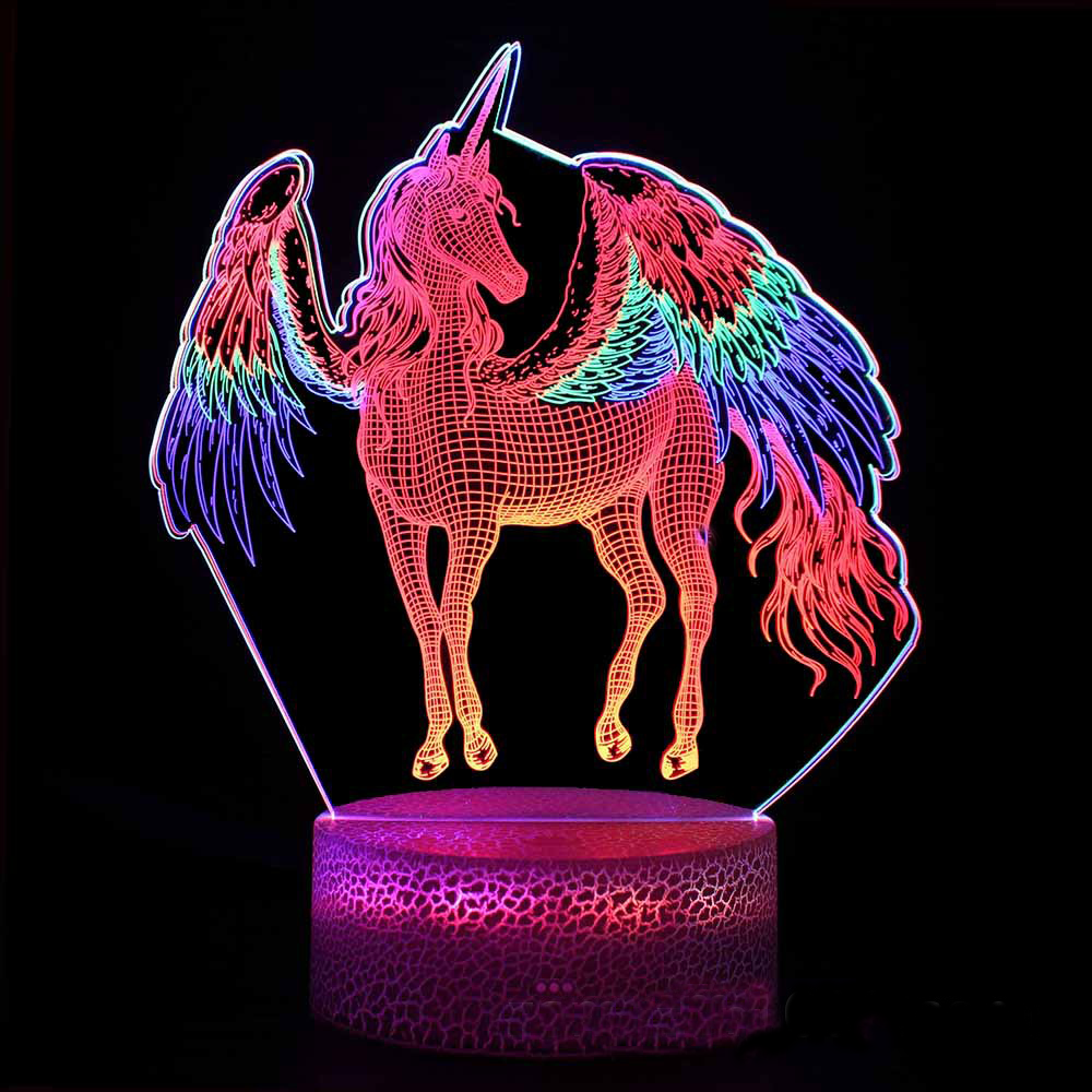 LumiUnicorn - 3D LED Naturlampa med Färgändring och Magisk Design