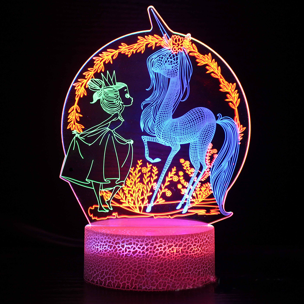 LumiUnicorn - 3D LED Naturlampa med Färgändring och Magisk Design
