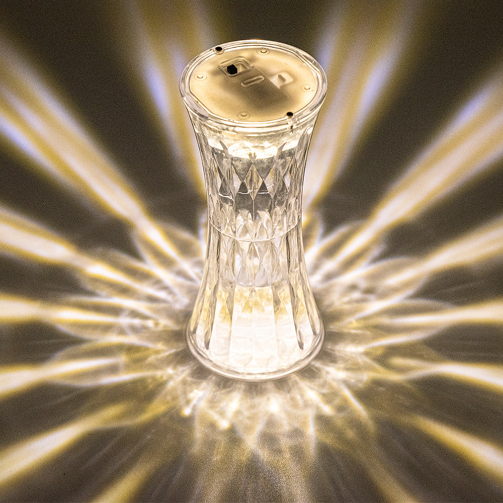 CrystalLuxe - Kristallbordslampa med Diamantslipning och LED-belysning