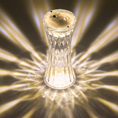 CrystalLuxe - Kristallbordslampa med Diamantslipning och LED-belysning