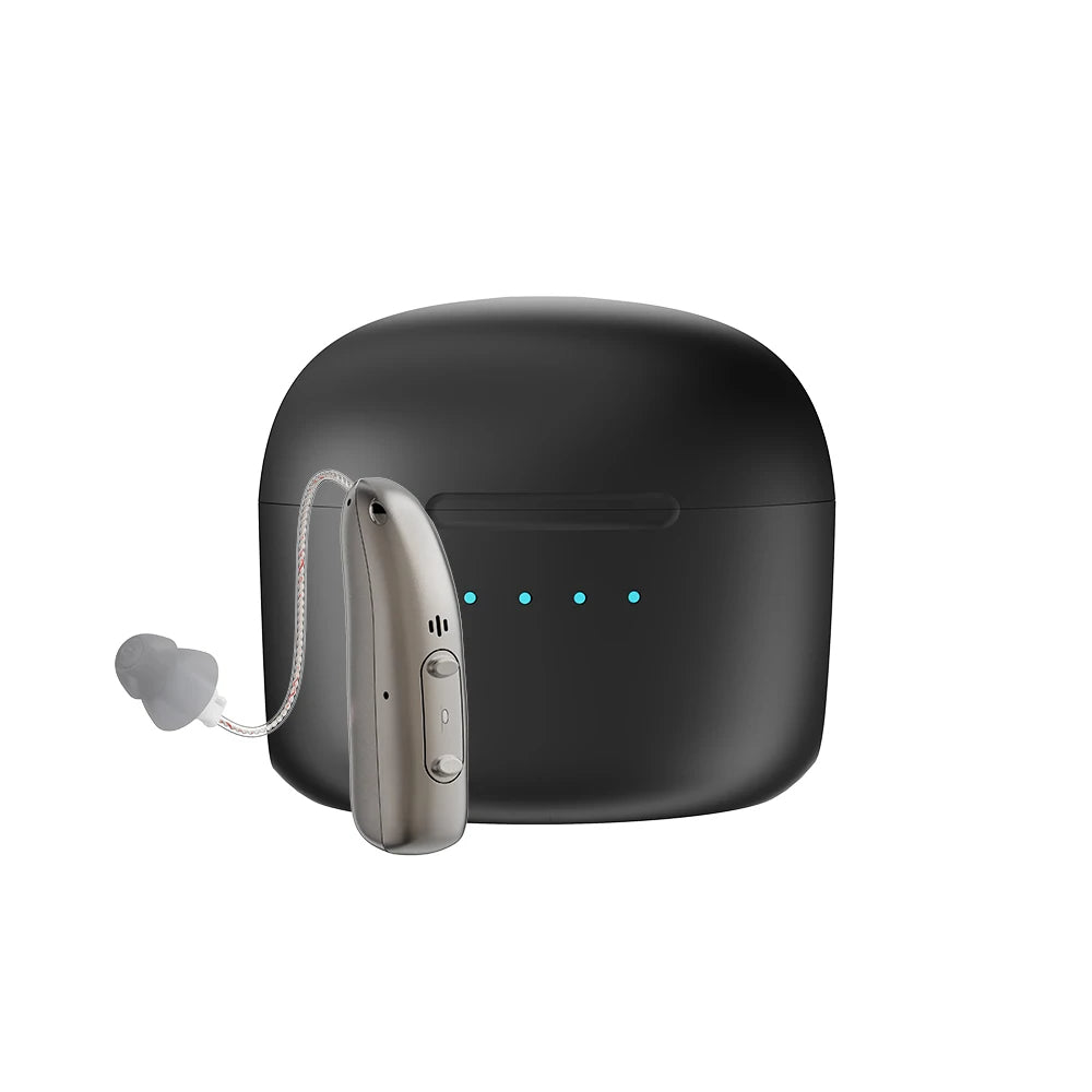 Uppladdningsbara Bluetooth-hörselhjälpmedel för äldre med appkontroll och 4 ljudlägen