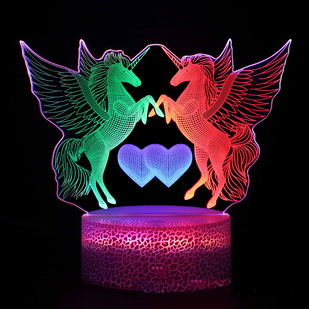 LumiUnicorn - 3D LED Naturlampa med Färgändring och Magisk Design