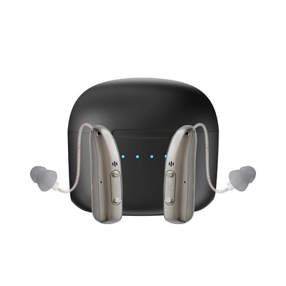 Uppladdningsbara Bluetooth-hörselhjälpmedel för äldre med appkontroll och 4 ljudlägen