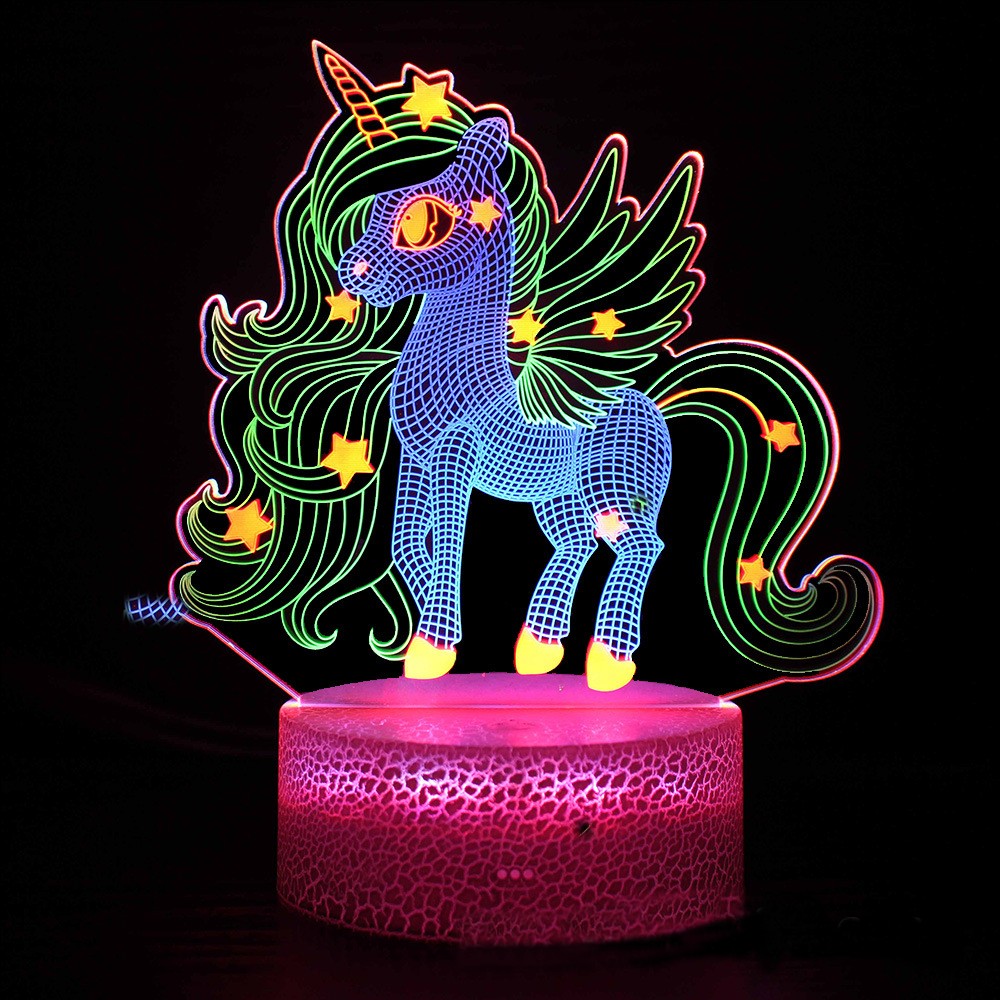 LumiUnicorn - 3D LED Naturlampa med Färgändring och Magisk Design