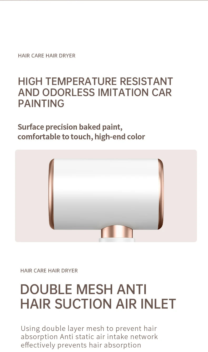 Carvallo Pro 2400 Hårtork 2400W | Ionteknologi | Ljuskälla & Kall luft | Lätt & Ergonomisk