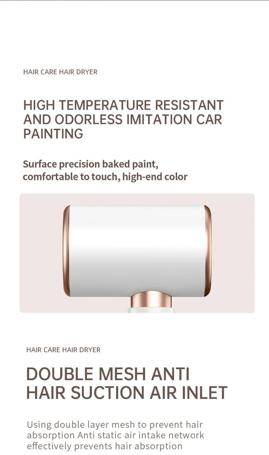 Carvallo Pro 2400 Hårtork 2400W | Ionteknologi | Ljuskälla & Kall luft | Lätt & Ergonomisk