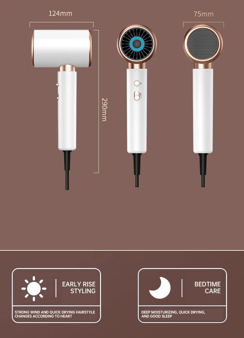 Carvallo Pro 2400 Hårtork 2400W | Ionteknologi | Ljuskälla & Kall luft | Lätt & Ergonomisk