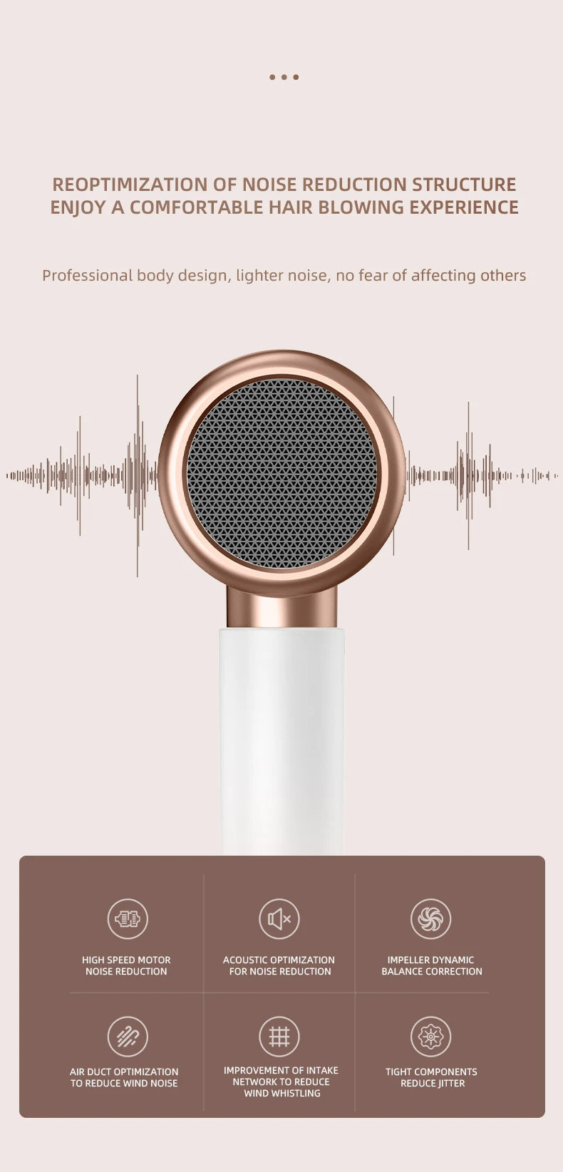 Carvallo Pro 2400 Hårtork 2400W | Ionteknologi | Ljuskälla & Kall luft | Lätt & Ergonomisk