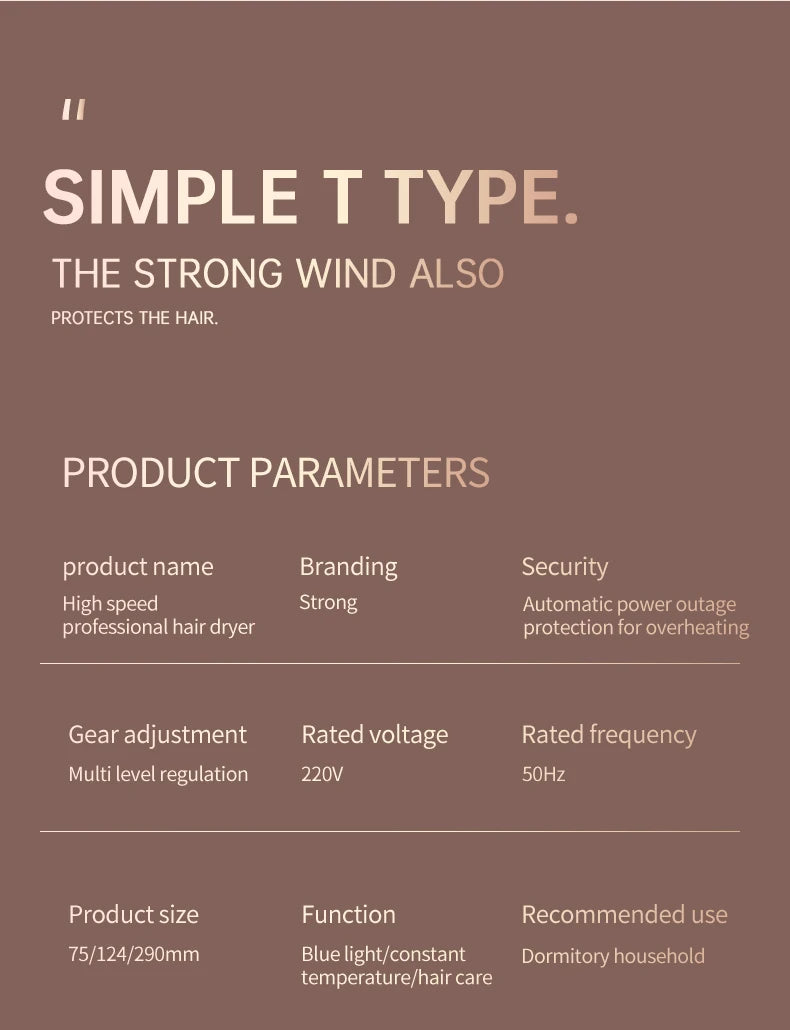 Carvallo Pro 2400 Hårtork 2400W | Ionteknologi | Ljuskälla & Kall luft | Lätt & Ergonomisk