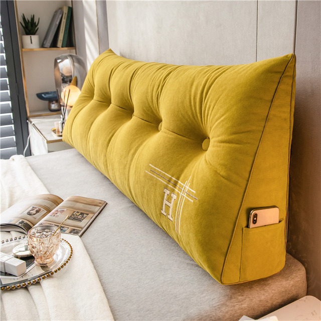 Royaleva Nordic Sängsida Ryggstödskudde – Anpassad Broderad Vinklad Kudde för Komfort & Stöd