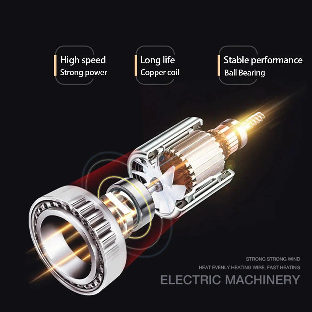 Högpresterande hårtork 2400W med kall- och varmluftsfunktion - Ionteknologi