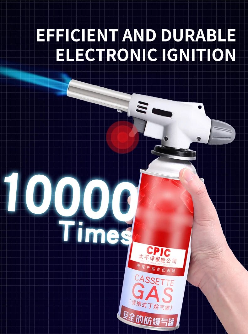 Carvallo Flammix Pro | Kraftfull flamma | För utomhusmatlagning & camping | Metall silver