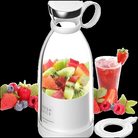 Kompakt Bärbar Smoothie Mixer med Fruktbehållare och Dricklock
