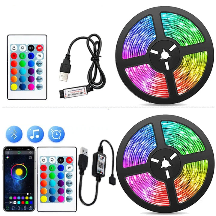 RGB LED-strips med USB-anslutning - färgändringsljus för atmosfär och TV-bakgrundsbelysning