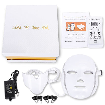 7 Färger Röd Ljus Terapi Mask - Ansikte &amp; Nackbehandling