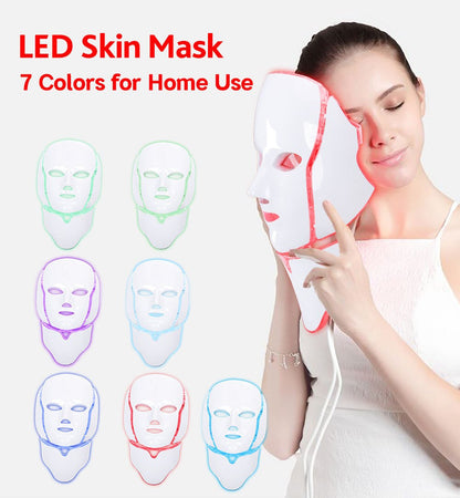 7 Färger Röd Ljusterapi Mask - Ansikte &amp; Halsbehandling