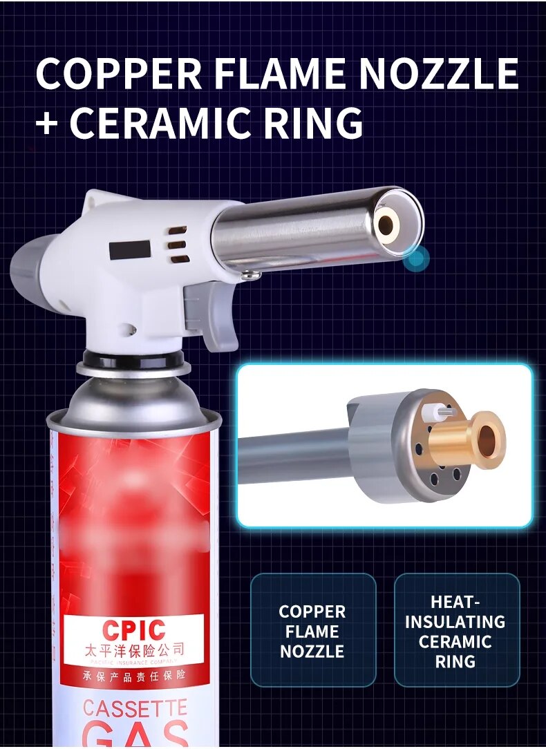 Carvallo Flammix Pro | Kraftfull flamma | För utomhusmatlagning & camping | Metall silver