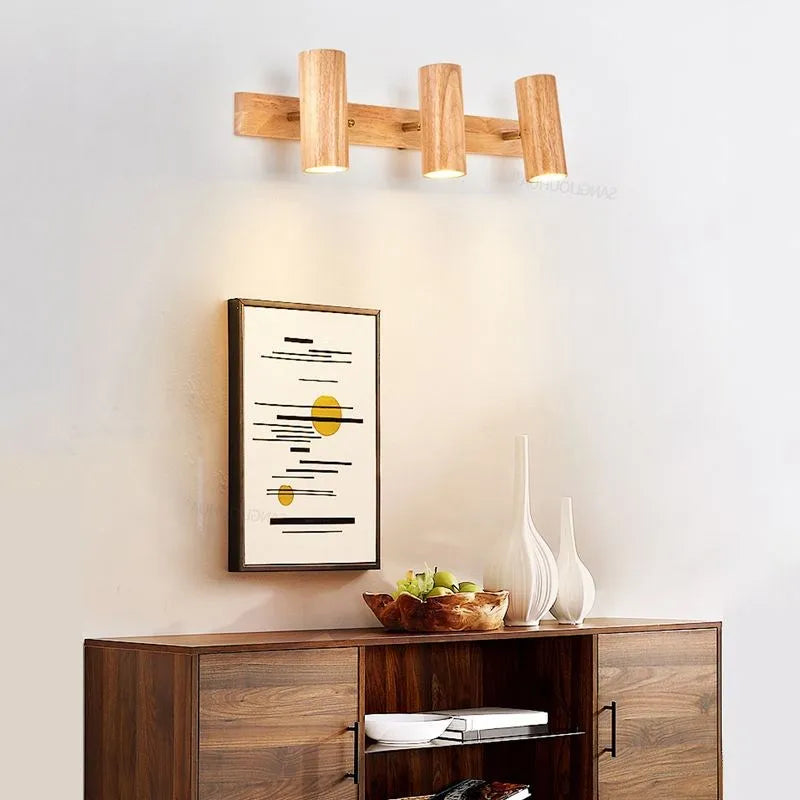 NordicWood - Modern Vägglampa i Valnöt Skandinavisk LED Belysning