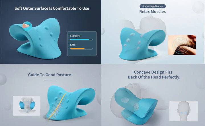 Nack- och axelsträckare – Cervikala dragkuddar för spinaljustering och massage