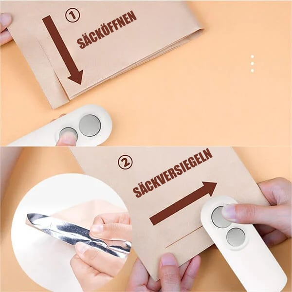 Carvallo - Mini-påseförseglare, Bärbart 2-i-1-verktyg