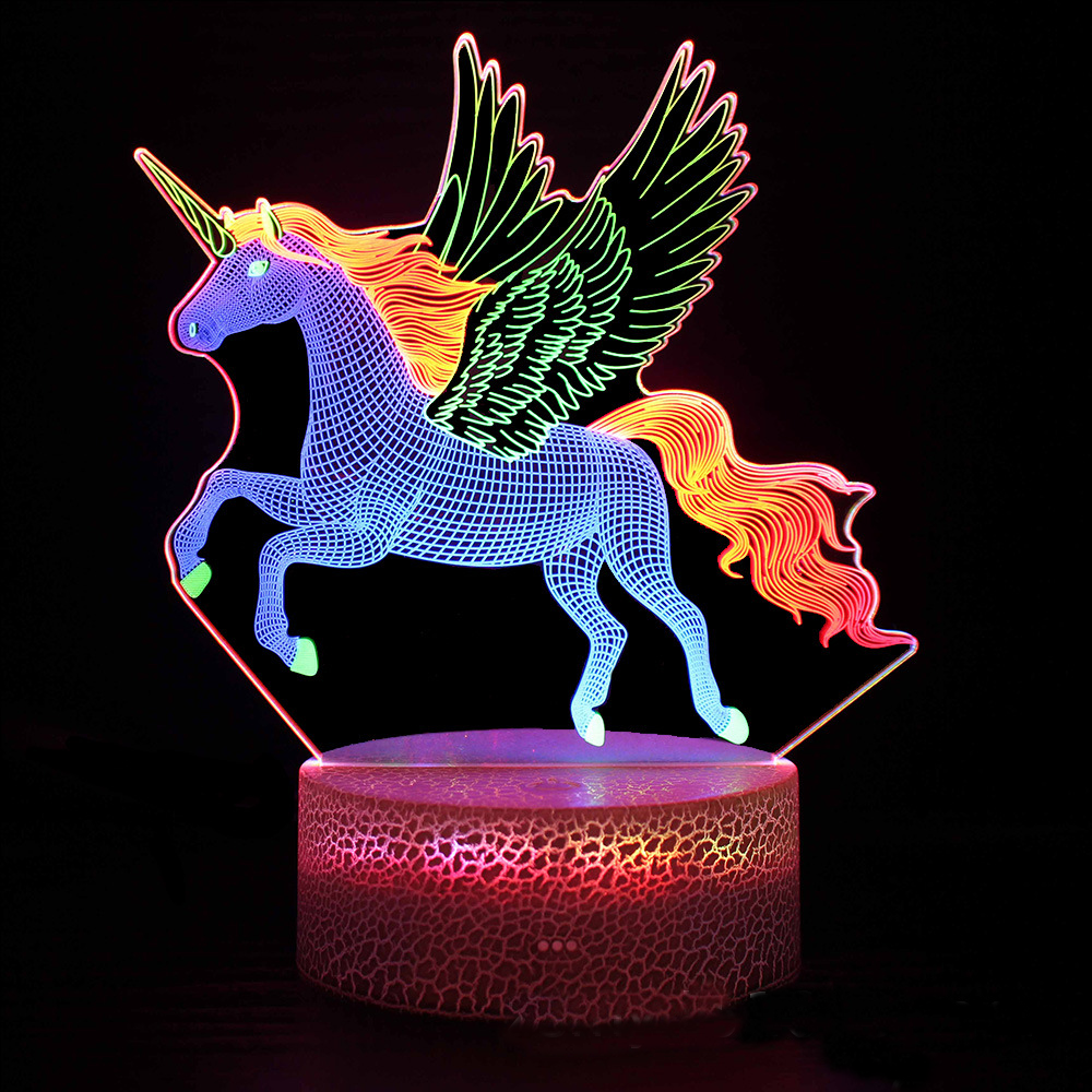 LumiUnicorn - 3D LED Naturlampa med Färgändring och Magisk Design
