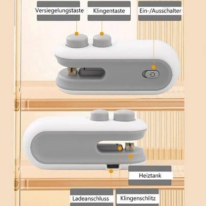 Carvallo - Mini-påseförseglare, Bärbart 2-i-1-verktyg