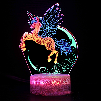 LumiUnicorn - 3D LED Naturlampa med Färgändring och Magisk Design