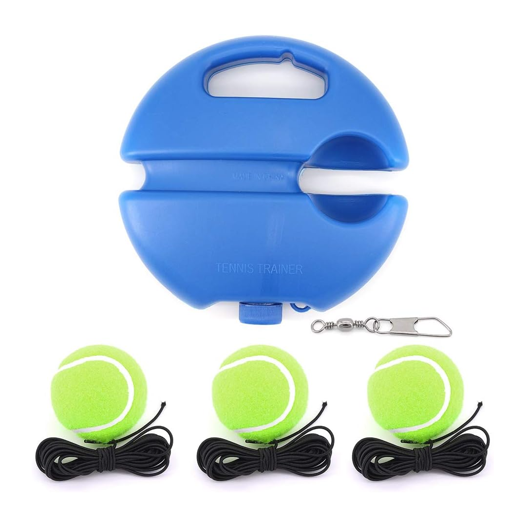 Carvallo Tennis Trainer | Självträning utan partner | Elastisk sladd 4 m | Mobil träningshjälp