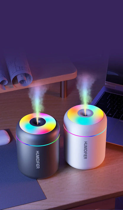 Kompakt luftfuktare med aromaterapi, USB-driven för bil och sovrum