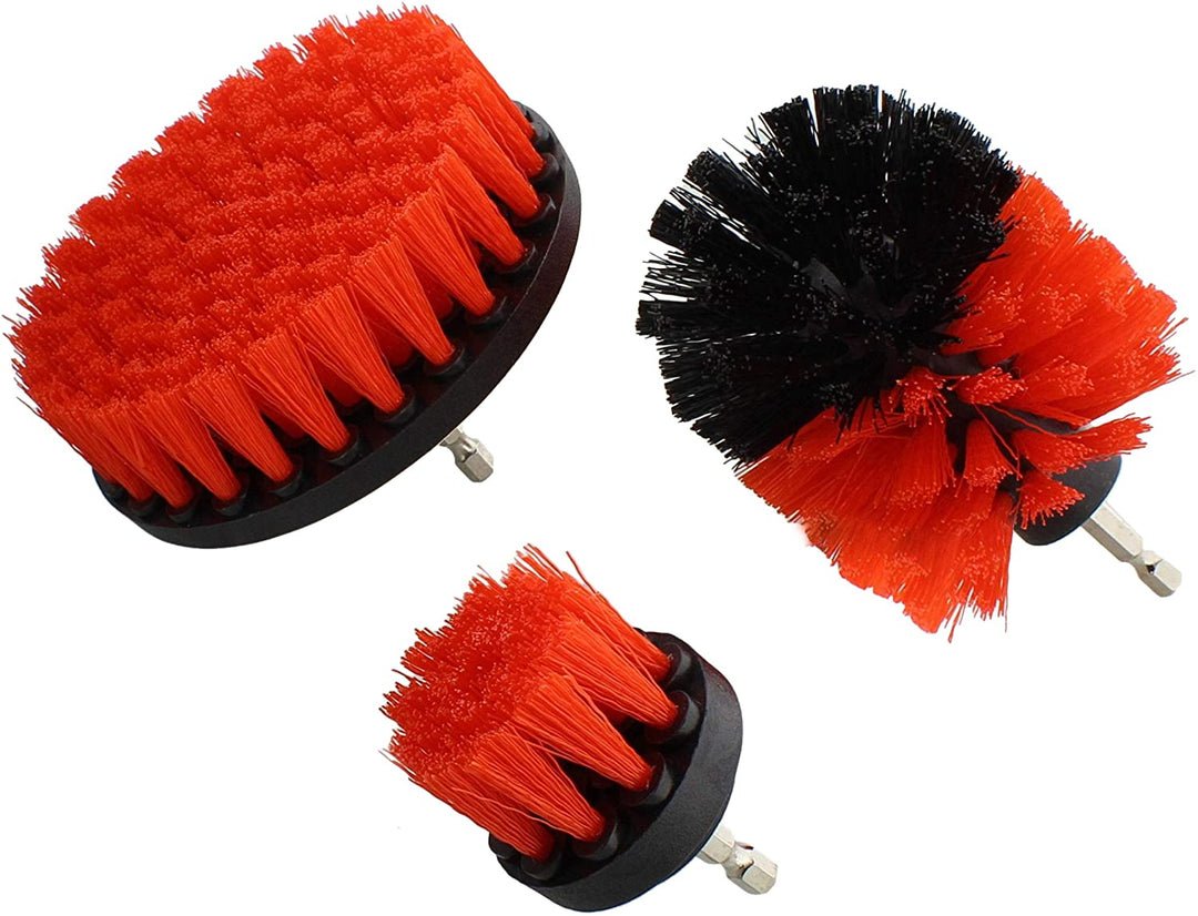 Borrmaskinsborstsats - 3-delat kraftscrubberkit för bad, kakel och glasrengöring