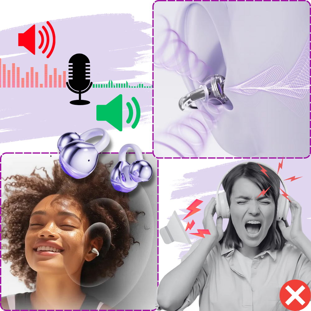 Trådlösa Öppna Öron Bluetooth Clip Hörlurar