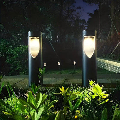 GlowAperture Light - Dekorativ vattentät solcylinder utomhus LED-gräsbelysning