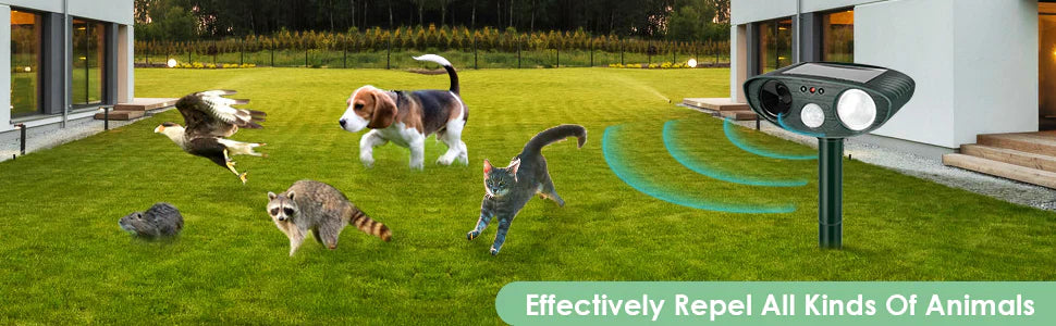 Royaleva Ultrasonic Kaninrepeller – Solenergidriven och Blinkande Ljus – Bli Av Med Kaniner