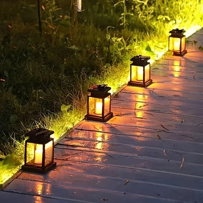 Solär LED Lantern med ljusslinga och upphängningsklipp – Vattentät trädgårdsbelysning för terrass och balkong