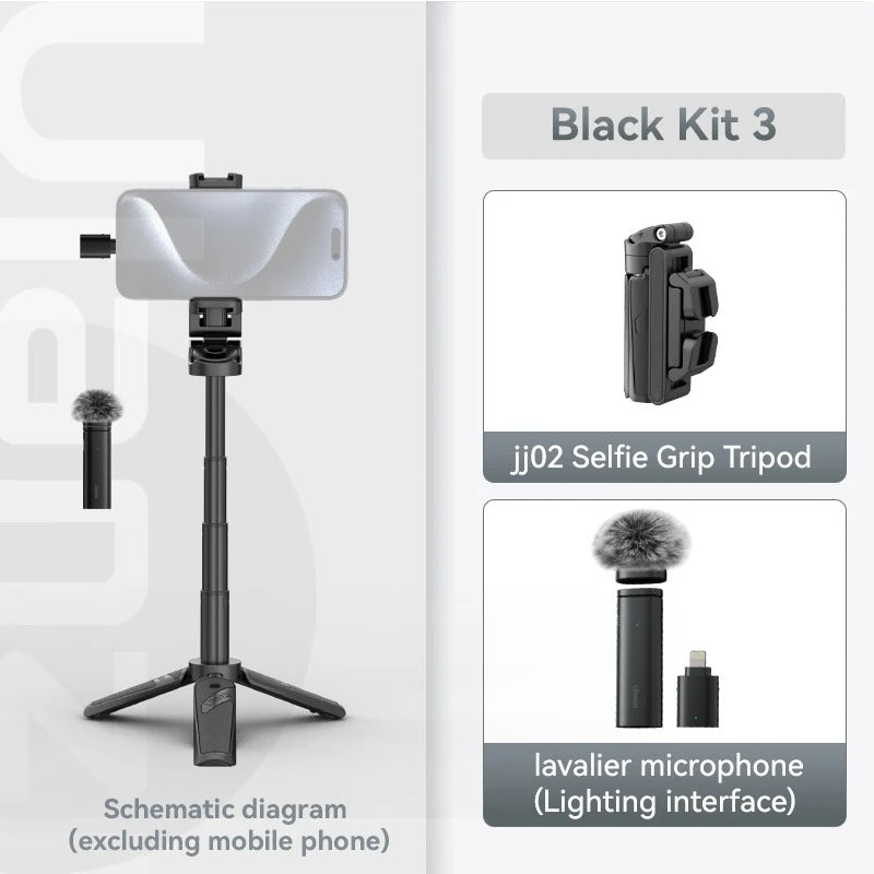 Bluetooth Selfie Stick med Stativ – 4-sektions Förlängningsbar Rotera Handtag för Stabila Skott