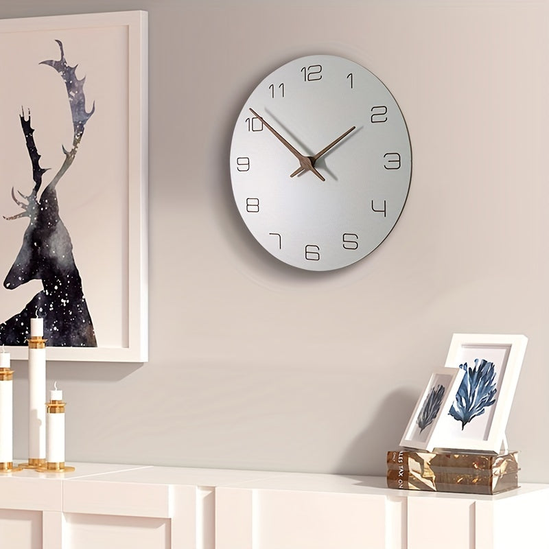 Minimalistisk nordisk väggklocka med tyst kvartsrörelse