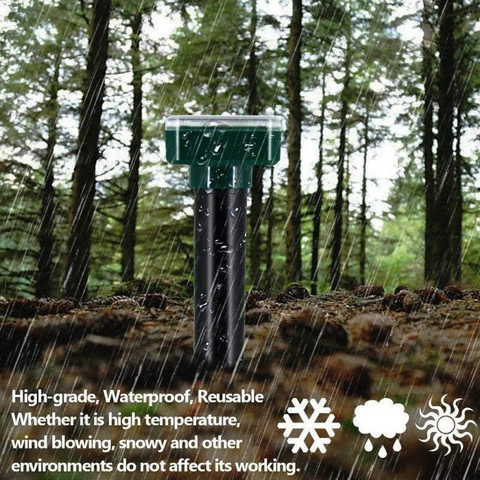 Carvallo Solar Tiervertreiber med ultraljud | Mot möss, mullvad och ormar | Väderbeständig & Miljövänlig