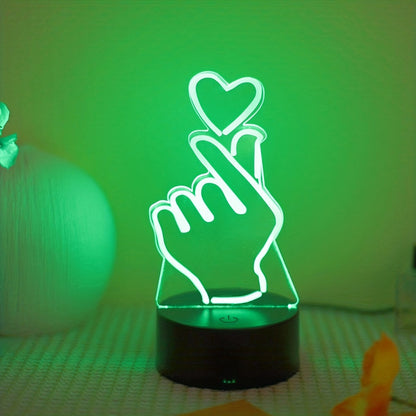 IllumiHeart - 7-färgers LED-nattlampa med touchkontroll