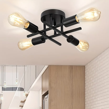 SatelliteLight - Svart Järn Modern Taklampa med Industriell Stil