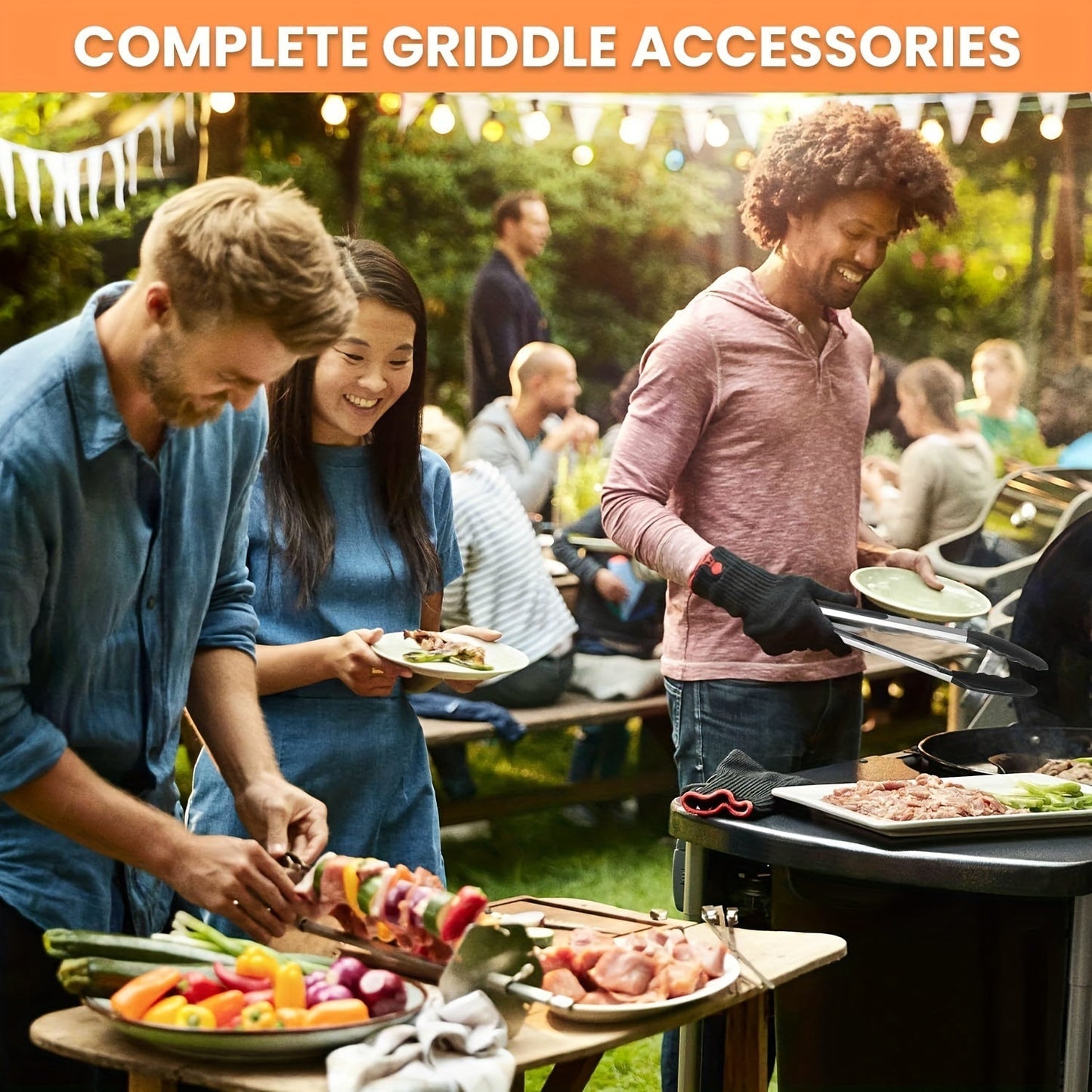 Carvallo BBQ Grillset 20-delat | Komplett tillbehörsset | Rostfritt stål | För inomhus & utomhus