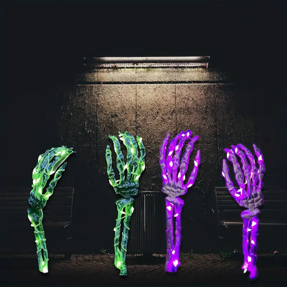 Halloween Solarskelett Armar – Luminösa skallar för trädgård &amp; dekoration