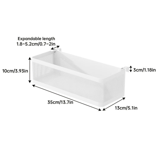 Justerbar metallförvaringskorg med krokar - Bekväm lösning för organisering