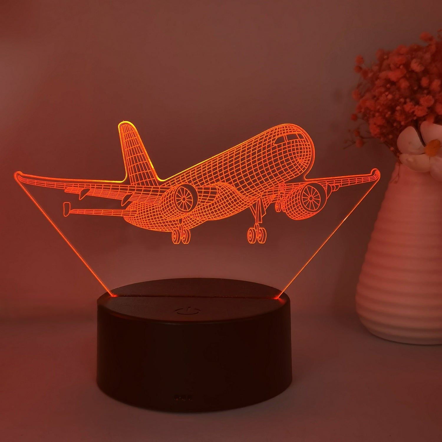 SkyGlow - 3D Flygplansakrylnattlampa med USB, LED Bordslampa