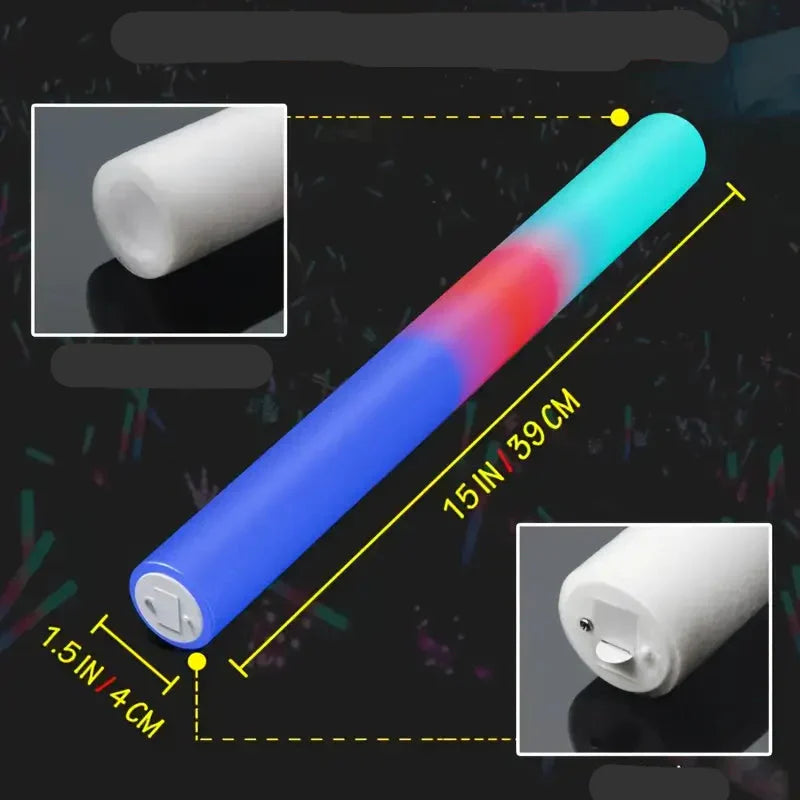 Halloween LED Skumsticks – Färgade Partylampor för Evenemang &amp; Festivaler (12 stycken)